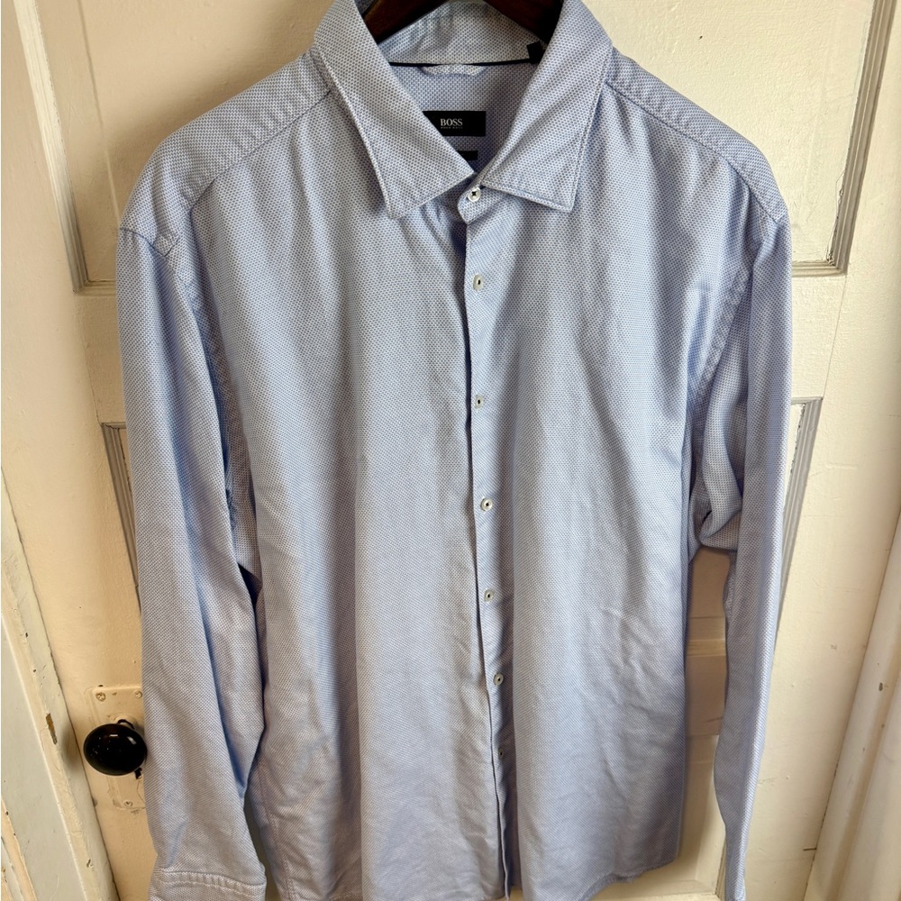 Hugo Boss Light Blue Casual Button Down Shirt